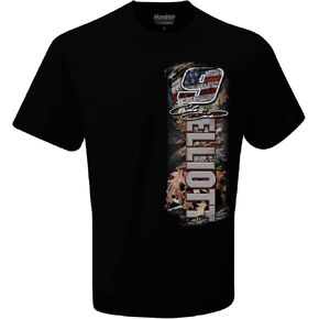 Chase Elliott 9 Camo Patriotic T-Shirt - Short Sleeve Automotive Racing Apparel Medium