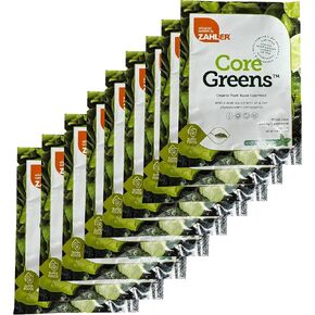 Zahler Core Greens Powder Nutrition Supplements - Superfood Powder - Super Green Juice & Smoothie Mix - Phytonutrient Rich Super Greens Powder with Spirulina, Chlorophyll & More (Sample Size) 9 Pack