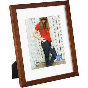 RPJC 11x14 inch Picture Frame Made of Solid Wood and High Definition Glass Display Pictures 8x10 with Mat or 11x14 Without Mat for Table Top Display and Wall Mounting Photo Frame with Stand Black