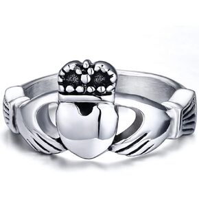 Jude Jewelers Retro Vintage Stainless Steel Claddagh Celtic Irish Heart Promise Anniversary Ring