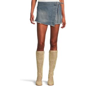 Free People Women's Emmy Denim Skort, Misty Blue