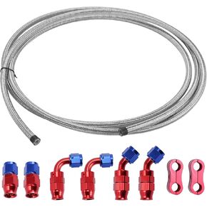 AN6 LINE LINE KIT 10FT فراغ خرطوم خرطوم السيارات مع محولات 1 مجموعة