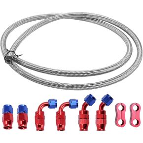 مجموعة AN6 FUEL LINE KIT 5.01 قدم خرطوم خرطوم السيارات مع محولات 1 مجموعة