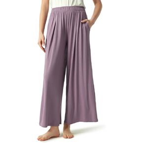 Bamboo Viscose Women's Pajama Bottoms Wide Leg Lounge Pants with Pockets