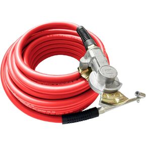 Truck Tire Inflator Kit 3/8" x 50 Ft Hybird Air Hose, 1/4" Chuck and 1/2" NPT Universal Gladhand Connection for Semi Truck,Red