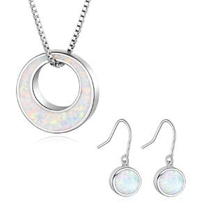Beilin Sterling Silve Opal Circle of Life Urn Orn Marrings Netclace تذكار مجوهر