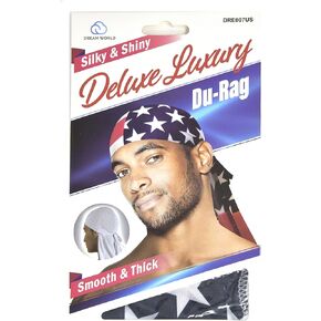 Dream Deluxe du-Rag US Stars Stripes ناعم وسميك ، تمتد ، خالية من التجاعيد ، البوليستر بنسبة 100 ٪
