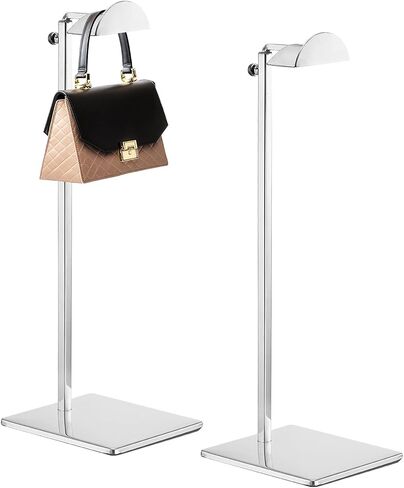 2 Pack - Stainless Steel Purse Display Stand, 400-750mm Adjustable Height Hanging Handbag Rack Appropriate for Boutique Store, Silver in Saudi Arabia