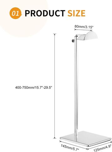 2 Pack - Stainless Steel Purse Display Stand, 400-750mm Adjustable Height Hanging Handbag Rack Appropriate for Boutique Store, Silver in Saudi Arabia
