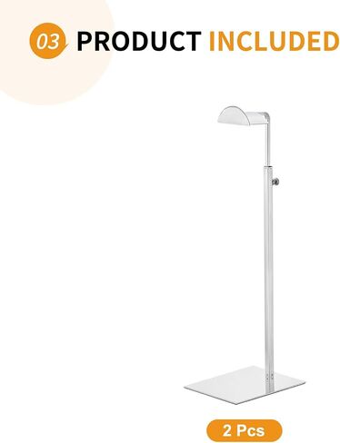 2 Pack - Stainless Steel Purse Display Stand, 400-750mm Adjustable Height Hanging Handbag Rack Appropriate for Boutique Store, Silver in Saudi Arabia