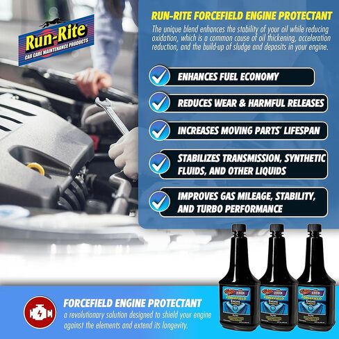 Forcefield Engine Protectant - Synthetic Engine Treatment for Gas, Diesel & Alternative Fuel Vehicles - Enhances Performance & Lubrication - Oil & Fuel Restoration Additive - 2 Pack (355 ml) in Saudi Arabia
