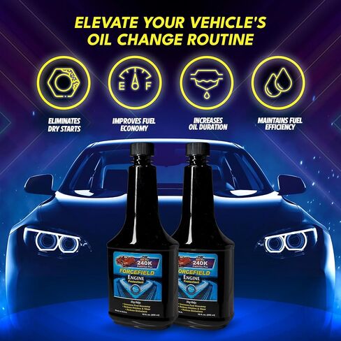 Forcefield Engine Protectant - Synthetic Engine Treatment for Gas, Diesel & Alternative Fuel Vehicles - Enhances Performance & Lubrication - Oil & Fuel Restoration Additive - 2 Pack (355 ml) in Saudi Arabia