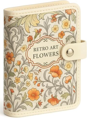 PU Leather Credit Card Holder for Women – Retro Floral Design, 20 Card Slots, Compact & Lightweight Wallet (Eden Flower Glasses) in Saudi Arabia