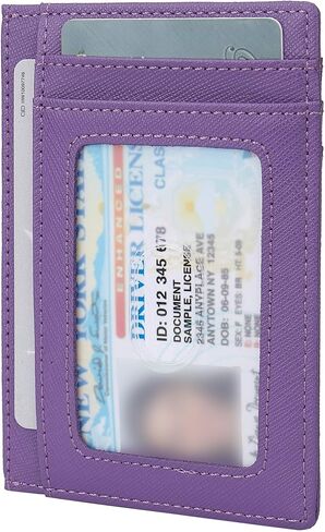 حامل بطاقة الائتمان RFID نحيف حظر الجيب الأمامي للجلد الجيب الصغير للمحفظة الصغيرة للنساء الرجال in Kuwait