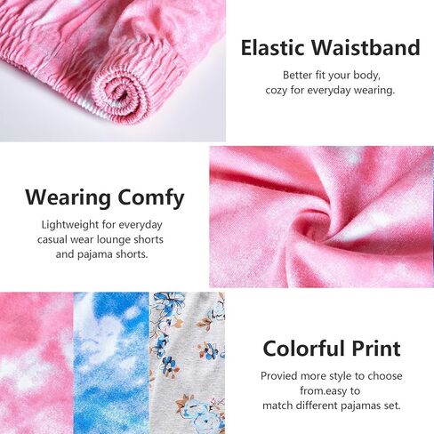 Womens Boxers Shorts Sleep Soft Lounge Floral Print Sleep Short Cotton Loose Boxer for Women Pjs Pack in Kuwait