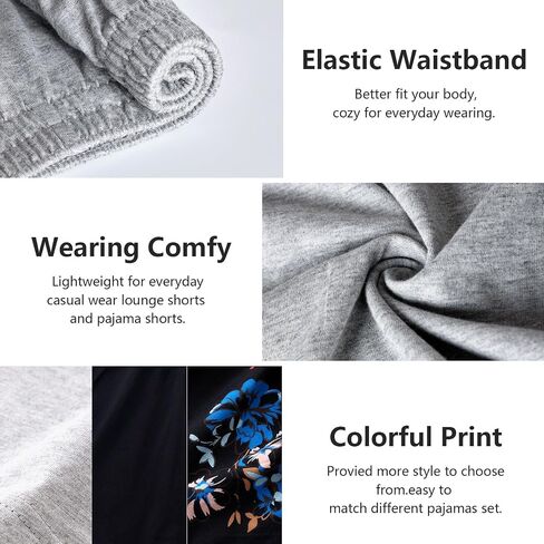 Womens Boxers Shorts Sleep Soft Lounge Floral Print Sleep Short Cotton Loose Boxer for Women Pjs Pack in Saudi Arabia