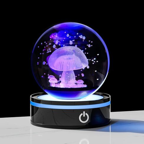 Enjinkail 3D Crystal Ball Mushroom Decor for Women Men - Glass Mushroom Gifts Plants Decored Decore Home Decor in Kuwait