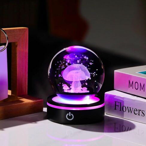 Enjinkail 3D Crystal Ball Mushroom Decor for Women Men - Glass Mushroom Gifts Plants Decored Decore Home Decor in Kuwait