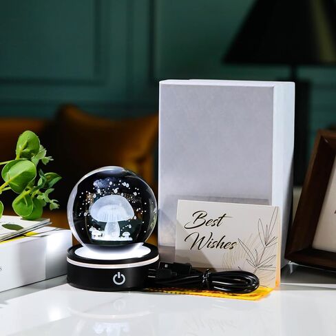 Enjinkail 3D Crystal Ball Mushroom Decor for Women Men - Glass Mushroom Gifts Plants Decored Decore Home Decor in Kuwait