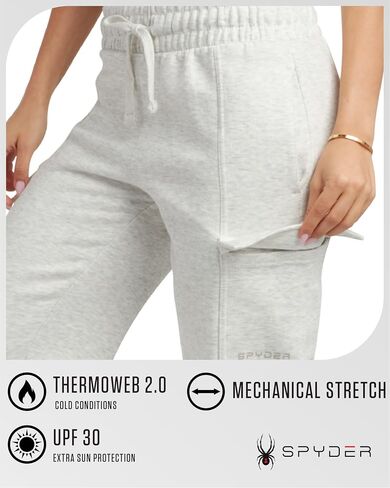 Spyder Women's Cargo Pantspants - ركض من الصوف المريح للنساء مع خصر الرباط القابل للتعديل والجيوب (الأحجام: S -XL) in Saudi Arabia