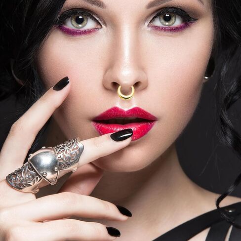 ASTM F136 Titanium Septum Nose Piercing 16G Clicker Moon Mirror Piercing Segment Ring Daith Conch Hoop Anodized Earring in Saudi Arabia