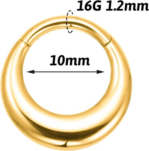 ASTM F136 Titanium Septum Nose Piercing 16G Clicker Moon Mirror Piercing Segment Ring Daith Conch Hoop Anodized Earring in Saudi Arabia