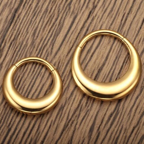 ASTM F136 Titanium Septum Nose Piercing 16G Clicker Moon Mirror Piercing Segment Ring Daith Conch Hoop Anodized Earring in Saudi Arabia