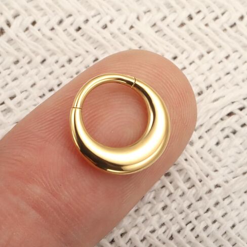 ASTM F136 Titanium Septum Nose Piercing 16G Clicker Moon Mirror Piercing Segment Ring Daith Conch Hoop Anodized Earring in Saudi Arabia