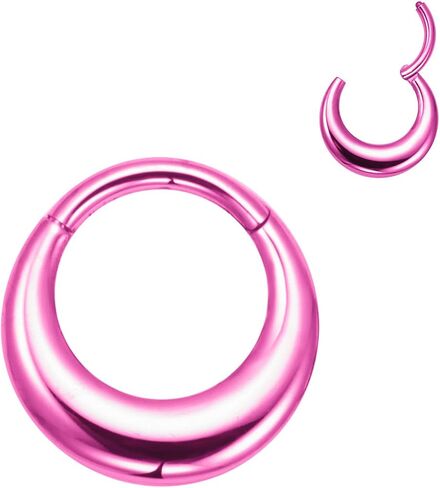ASTM F136 Titanium Septum Nose Piercing 16G Clicker Moon Mirror Piercing Segment Ring Daith Conch Hoop Anodized Earring in Kuwait