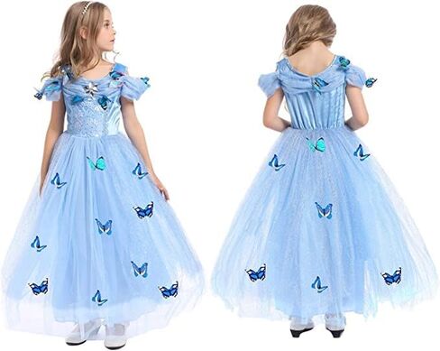 Princess Costume Girls Dress Up Butterfly with Accessories for Halloween Birthday Cosplay Carnival Party in Saudi Arabia