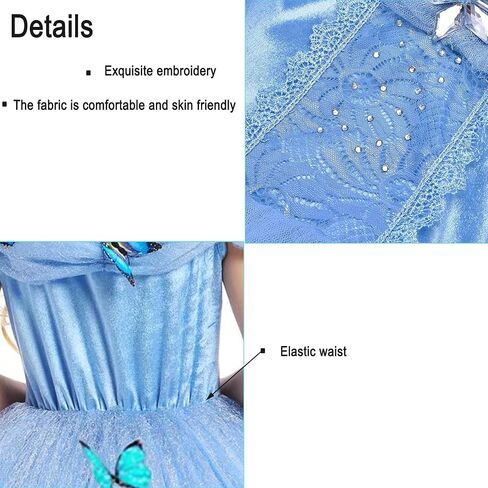 Princess Costume Girls Dress Up Butterfly with Accessories for Halloween Birthday Cosplay Carnival Party in Saudi Arabia