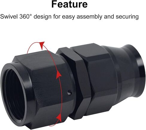 8AN PTFE Hose End Fitting Straight Black for PTFE Hose Only 4PCS in Kuwait