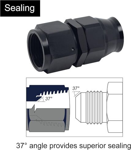 8AN PTFE Hose End Fitting Straight Black for PTFE Hose Only 4PCS in Kuwait