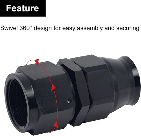 8AN PTFE Hose End Fitting Straight Black for PTFE Hose Only 4PCS in Kuwait