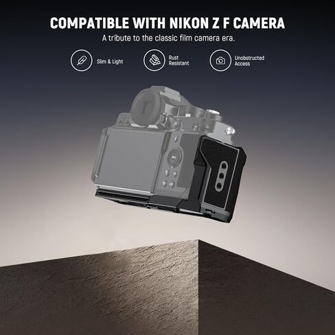 Neewer Zf Handgrip L Shape Grip for Nikon Z f، لوحة قاعدة تثبيت كاميرا رفيعة للغاية مع مقبض وغطاء زر مصراع من الألومنيوم، متوافق مع رأس سائل ثلاثي القوائم السويسري Arca، CA073 in Saudi Arabia
