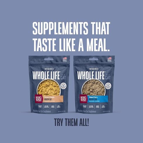 Whole Life Pet Healthy Gut Daily Cat Supplements, Cat Probiotics for Constipation Relief, Anti Diarrhea, Vomit Remedy & Digestive Support, Pumpkin Puree for Cats, Cat Health Supplies - 30-Day Supply in Kuwait