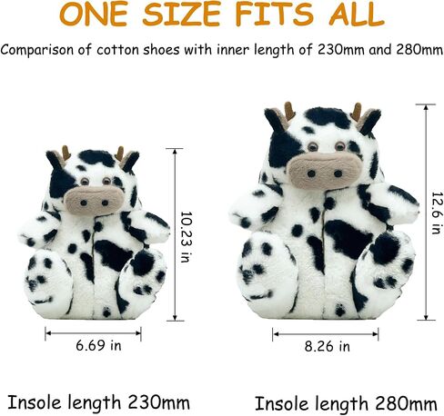 Toddler Slippers for Girls Boys, Kids Fuzzy Cow Plush Slipper Cute Cartoon Animal Soft Warm House Funny Indoor Outdoor Shoes in Saudi Arabia
