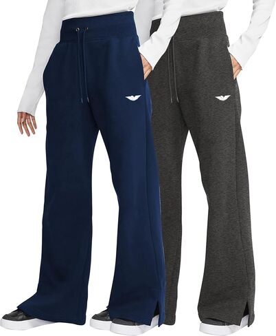 AMERICAN HEAVEN Women's Super Fleece Sweatpants | High-Waisted Wide- Leg Yoga Drawstring Fashion Pants | Multi Packs Colors in Kuwait