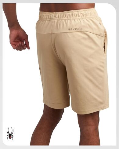 Spyder Mens Cargo Shorts - Stretch Tech Double Knit Fleece Athletic Shorts with Elastic Waistband Drawcord & Pockets (30-36) in Saudi Arabia