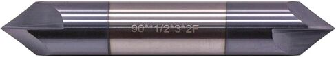 BestParts High Performance Solid Carbide End Mill, Chamfer Mill - Double End - AlTiN Coated, 2 Flute, 90° Chamfer Angle, 1/2" Cutting Diameter, 1/2" Shank Diameter, 3" Overall Length in Saudi Arabia