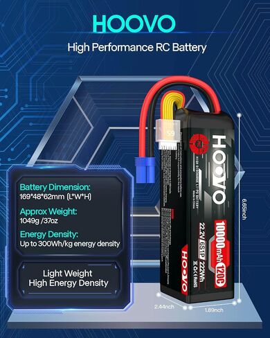 HOOVO 4S Lipo Battery 14.8V 10000mAh 120C RC Battery EC5 Plug Soft Case Compatible for RC Cars, Drones, DJI, FPV, RC Plane, Racing Hobby 2 Pack in Saudi Arabia