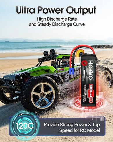 HOOVO 4S Lipo Battery 14.8V 10000mAh 120C RC Battery EC5 Plug Soft Case Compatible for RC Cars, Drones, DJI, FPV, RC Plane, Racing Hobby 2 Pack in Saudi Arabia