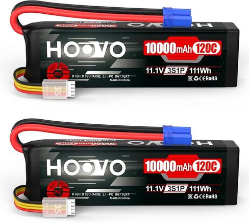 HOOVO 4S Lipo Battery 14.8V 10000mAh 120C RC Battery EC5 Plug Soft Case Compatible for RC Cars, Drones, DJI, FPV, RC Plane, Racing Hobby 2 Pack in Saudi Arabia