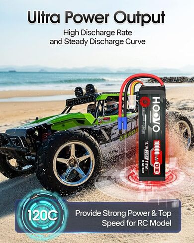 بطارية ليبو HOOVO 4S 14.8 فولت 10000 مللي أمبير في الساعة 120C RC بطارية EC5 التوصيل حافظة ناعمة متوافقة مع سيارات RC، الطائرات بدون طيار، DJI، FPV، طائرة RC، هواية السباق، عبوة من قطعتين in Kuwait