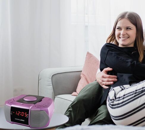 مشغل أقراص مضغوطة HANNLOMAX HX-334CD مع راديو PLL AM/FM، منبه مزدوج، شاشة LED حمراء، مدخل Aux-in، تشغيل تيار متردد فقط. (أبيض) in Kuwait