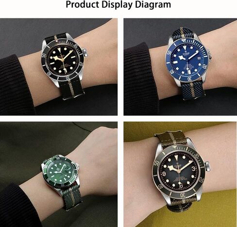 Military Ballistic Nylon Watch Band Heavy Buckle 18mm 20mm 22mm 24mm Thick G10 Premium Nylon Watch Bands Smart Watch Replacement Band Strap for Men Women in Kuwait