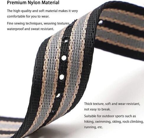 Military Ballistic Nylon Watch Band Heavy Buckle 18mm 20mm 22mm 24mm Thick G10 Premium Nylon Watch Bands Smart Watch Replacement Band Strap for Men Women in Kuwait