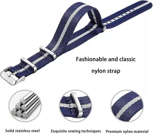 Military Ballistic Nylon Watch Band Heavy Buckle 18mm 20mm 22mm 24mm Thick G10 Premium Nylon Watch Bands Smart Watch Replacement Band Strap for Men Women in Kuwait