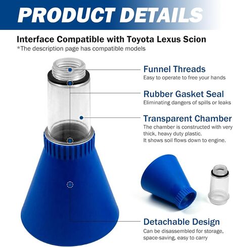 Engine Oil Funnel, Engine Oil Change Tool, Drain Tool & Locking Threaded Oil Funnel, Compatible with Ford and Mazda in Saudi Arabia