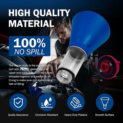 Engine Oil Funnel, Engine Oil Change Tool, Drain Tool & Locking Threaded Oil Funnel, Compatible with Ford and Mazda in Saudi Arabia